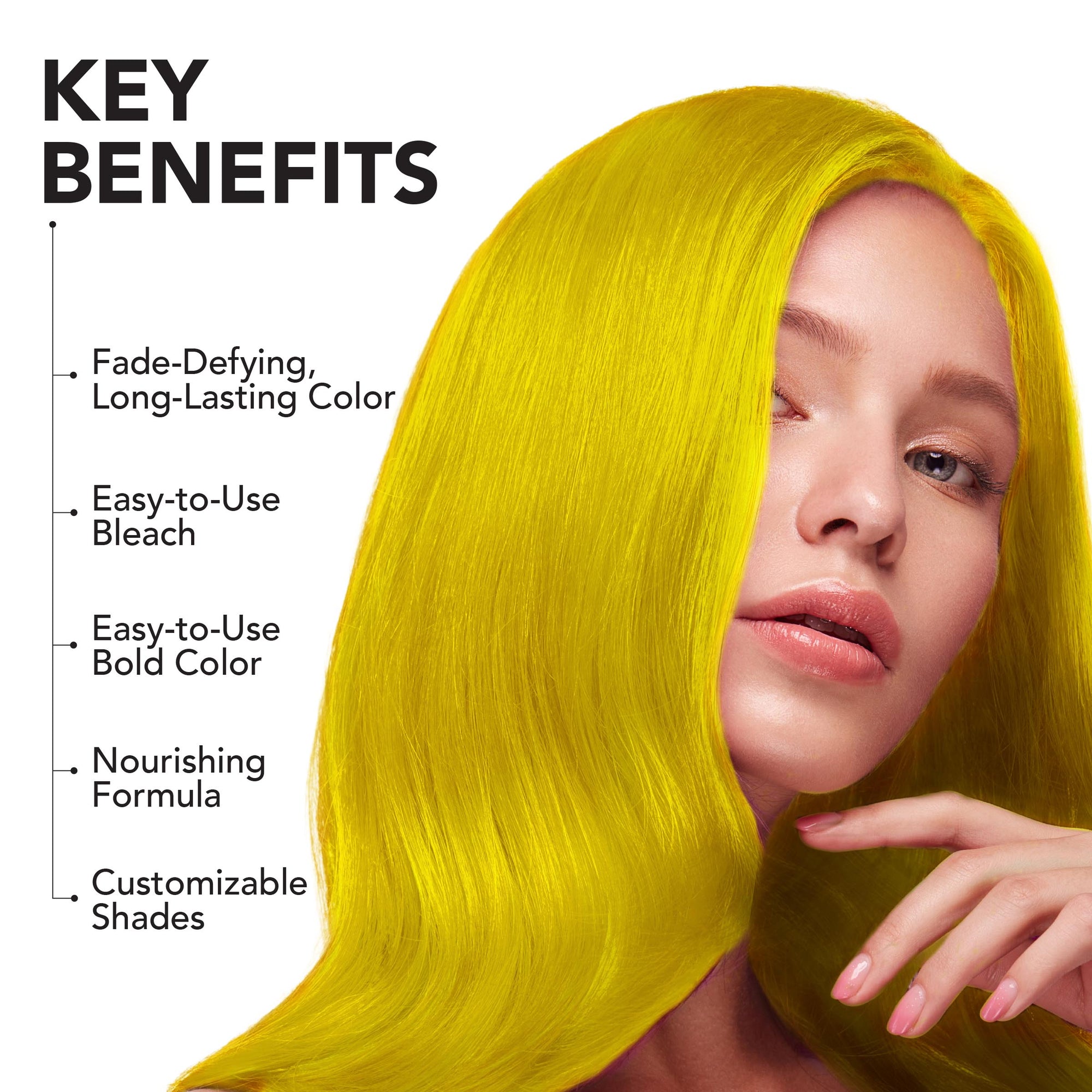 Lemon Drop: Yellow Semi-Permanent Hair Dye Complete Kit with Bleach