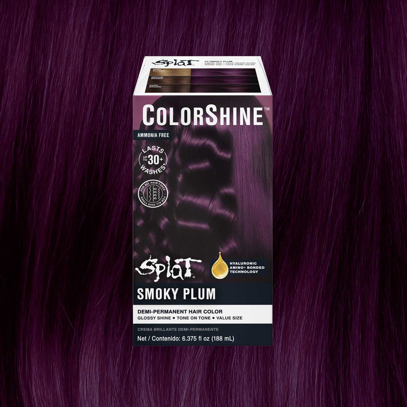 Splat ColorShine Demi-Permanent Hair Color: 4V Smoky Plum