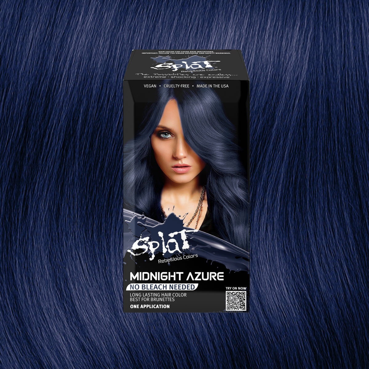 Midnight Azure: No Bleach Blue Semi-Permanent Hair Dye | Splat