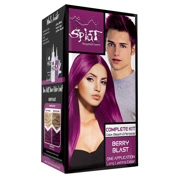 Berry Blast: Original Purple Semi-Permanent Hair Dye Complete Kit with Bleach