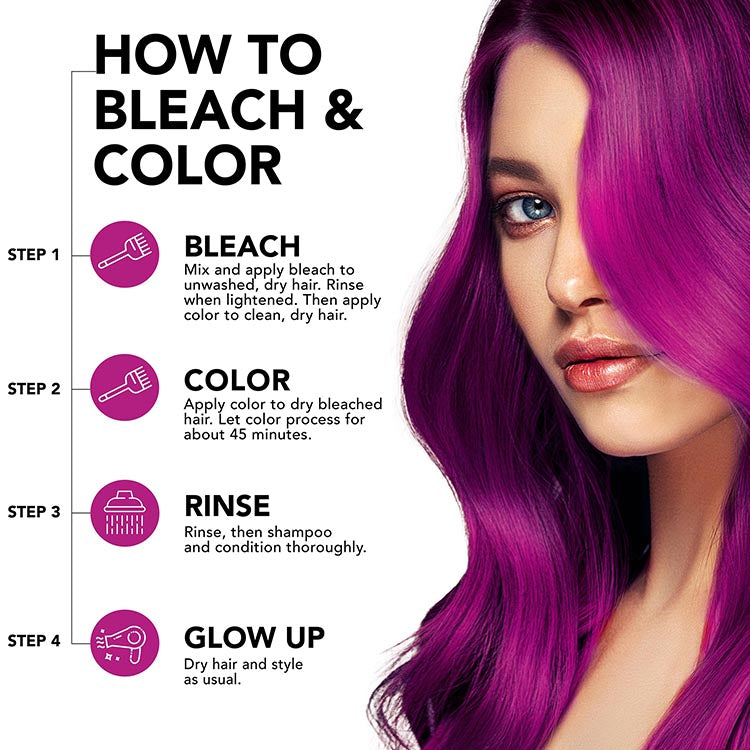 Berry Blast: Original Purple Semi-Permanent Hair Dye Complete Kit with Bleach