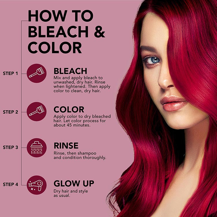 Crimson Obsession: Original Crimson Semi-Permanent Hair Dye Complete Kit with Bleach