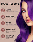 Kit de tinte capilar semipermanente violeta sin lejía Midnight Violet