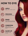 Midnight Scarlet No Bleach Red Semi-Permanent Hair Dye Kit