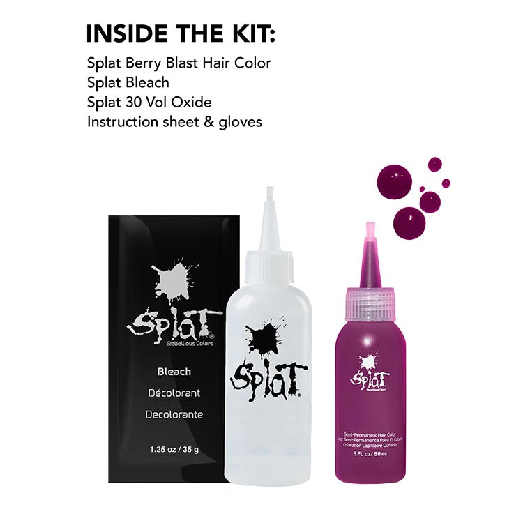 Berry Blast: Original Purple Semi-Permanent Hair Dye Complete Kit with Bleach