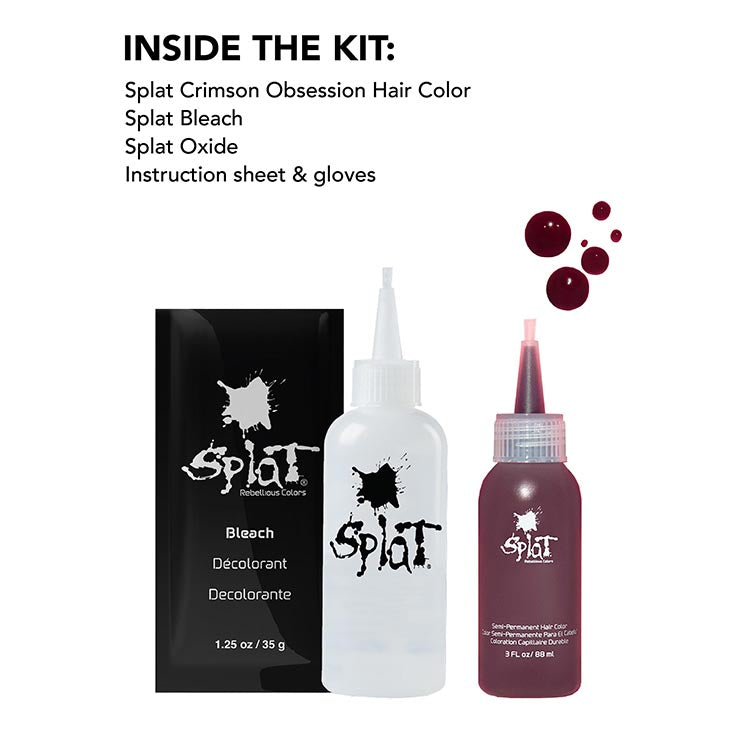 Crimson Obsession: Original Crimson Semi-Permanent Hair Dye Complete Kit with Bleach