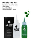 Neon Green: Original Neon Green Semi-Permanent Hair Dye Complete Kit with Bleach