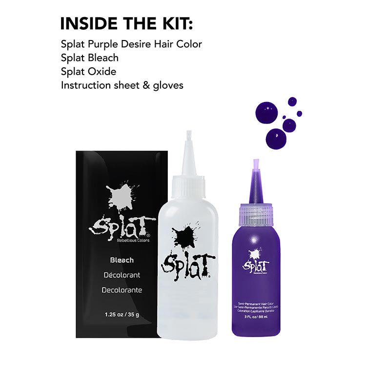 Purple Desire: Original Purple Semi-Permanent Hair Dye Complete Kit with Bleach