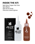 Spicy Copper: Copper Semi-Permanent Hair Dye Complete Kit with Bleach