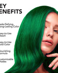 Neon Green: Original Neon Green Semi-Permanent Hair Dye Complete Kit with Bleach