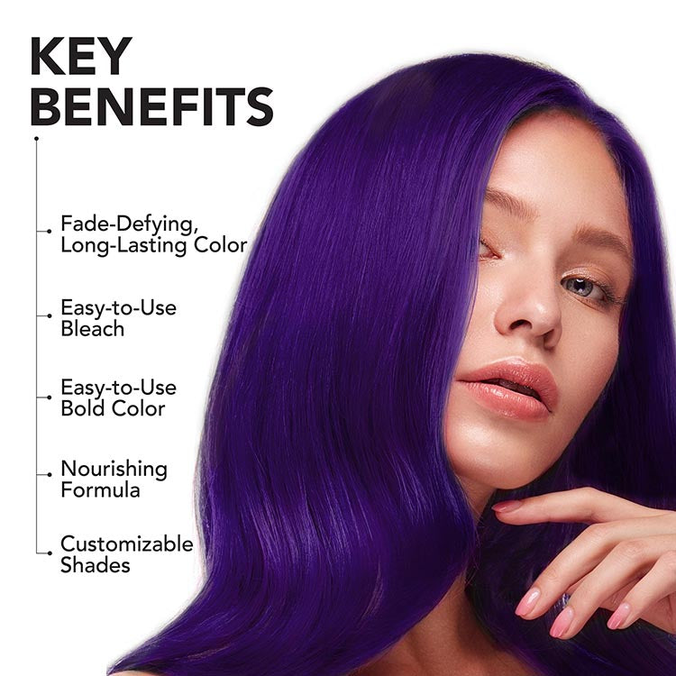 Purple Desire: Original Purple Semi-Permanent Hair Dye Complete Kit with Bleach