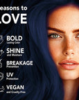 Midnight Azure No Bleach Blue Semi-Permanent Hair Dye Kit