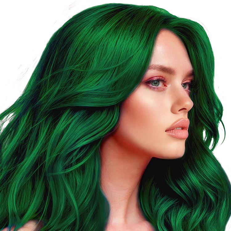 Neon Green: Original Neon Green Semi-Permanent Hair Dye Complete Kit with Bleach