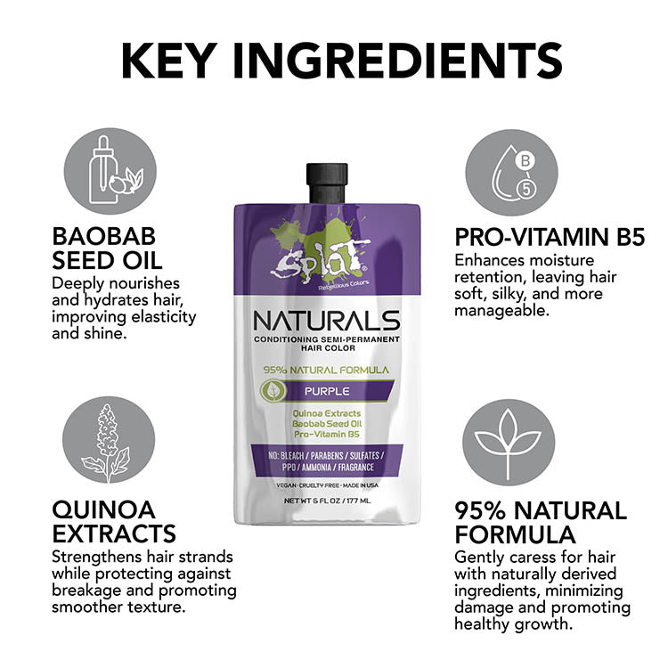 Naturals: Vegan Semi-Permanent Hair Dyes - Purple