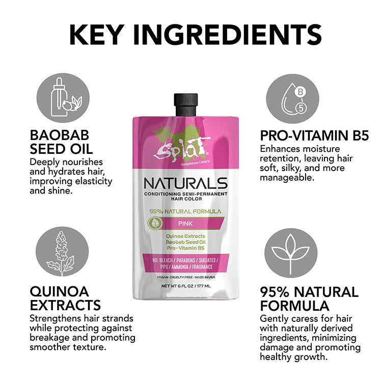 Naturals: Vegan Semi-Permanent Hair Dyes - Pink