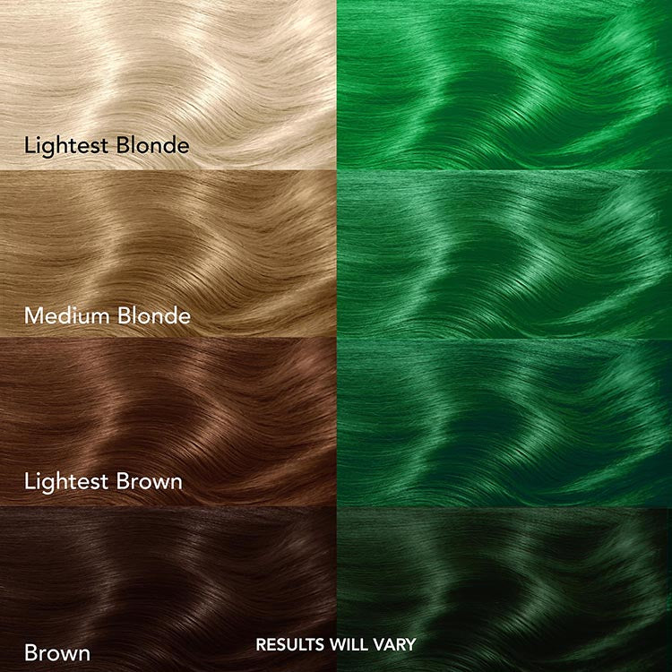 Neon Green: Original Neon Green Semi-Permanent Hair Dye Complete Kit with Bleach