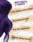 Midnight Tanzanite No Bleach Dark Purple Semi-Permanent Hair Dye Kit