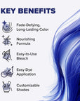 Blue Envy: Original Deep Blue Semi-Permanent Hair Dye Complete Kit with Bleach