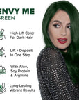 Envy Me: Permanent Green Hair Dye For Dark Hair