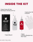 Luscious Raspberries: Original Raspberry Red Semi-Permanent Hair Dye Complete Kit with Bleach