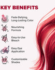 Luscious Raspberries: Original Raspberry Red Semi-Permanent Hair Dye Complete Kit with Bleach