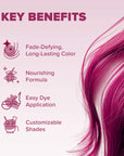 Midnight Magenta No Bleach Pink Semi-Permanent Hair Dye Kit