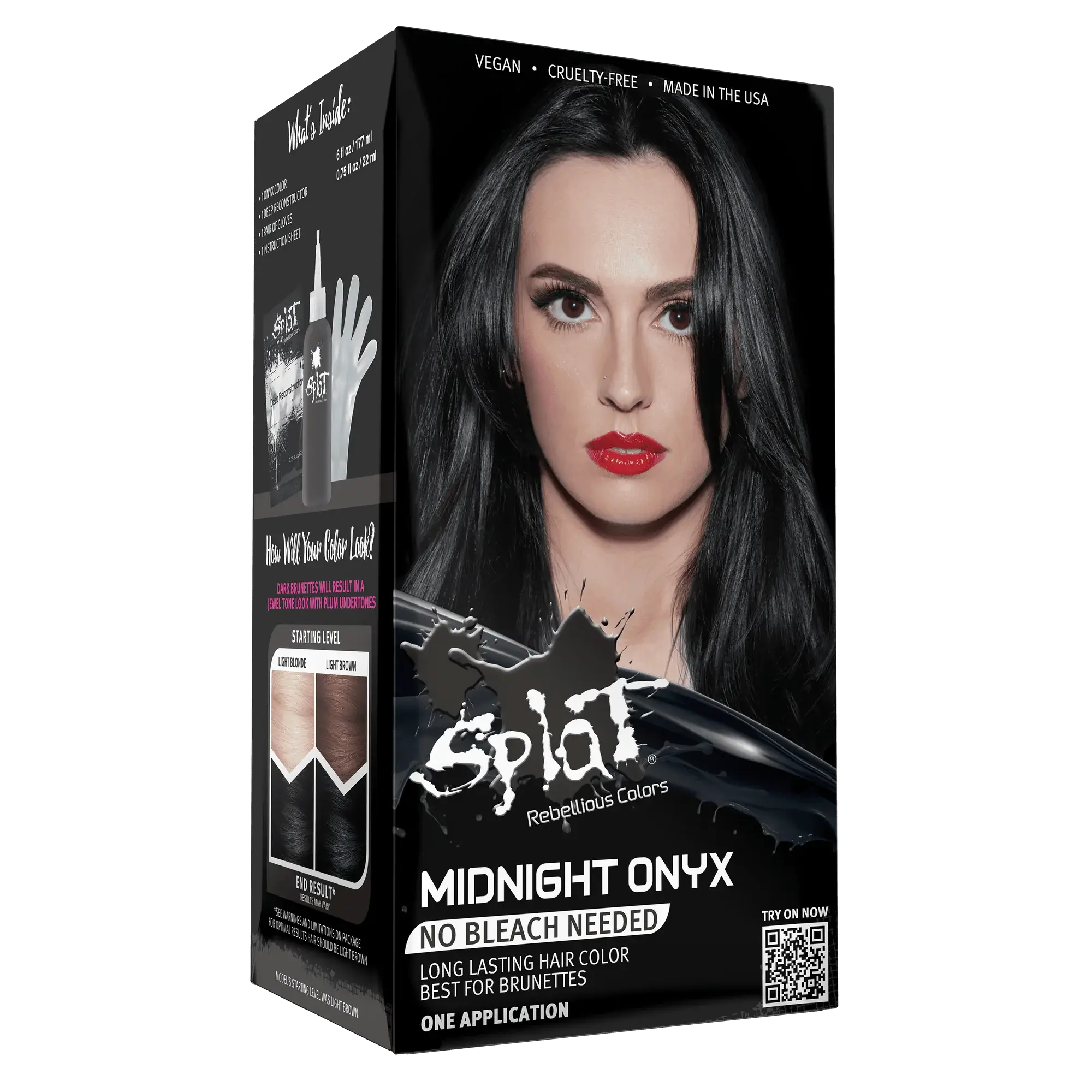 Midnight Onyx No Bleach Black Semi Permanent Hair Dye Splat Hair Color Midnight Onyx No Bleach Black Semi Permanent Hair Dye Splat Hair Color