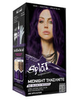 Kit de tinte para el cabello semipermanente morado oscuro sin lejía con tanzanita de medianoche