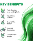 Neon Green: Original Neon Green Semi-Permanent Hair Dye Complete Kit with Bleach