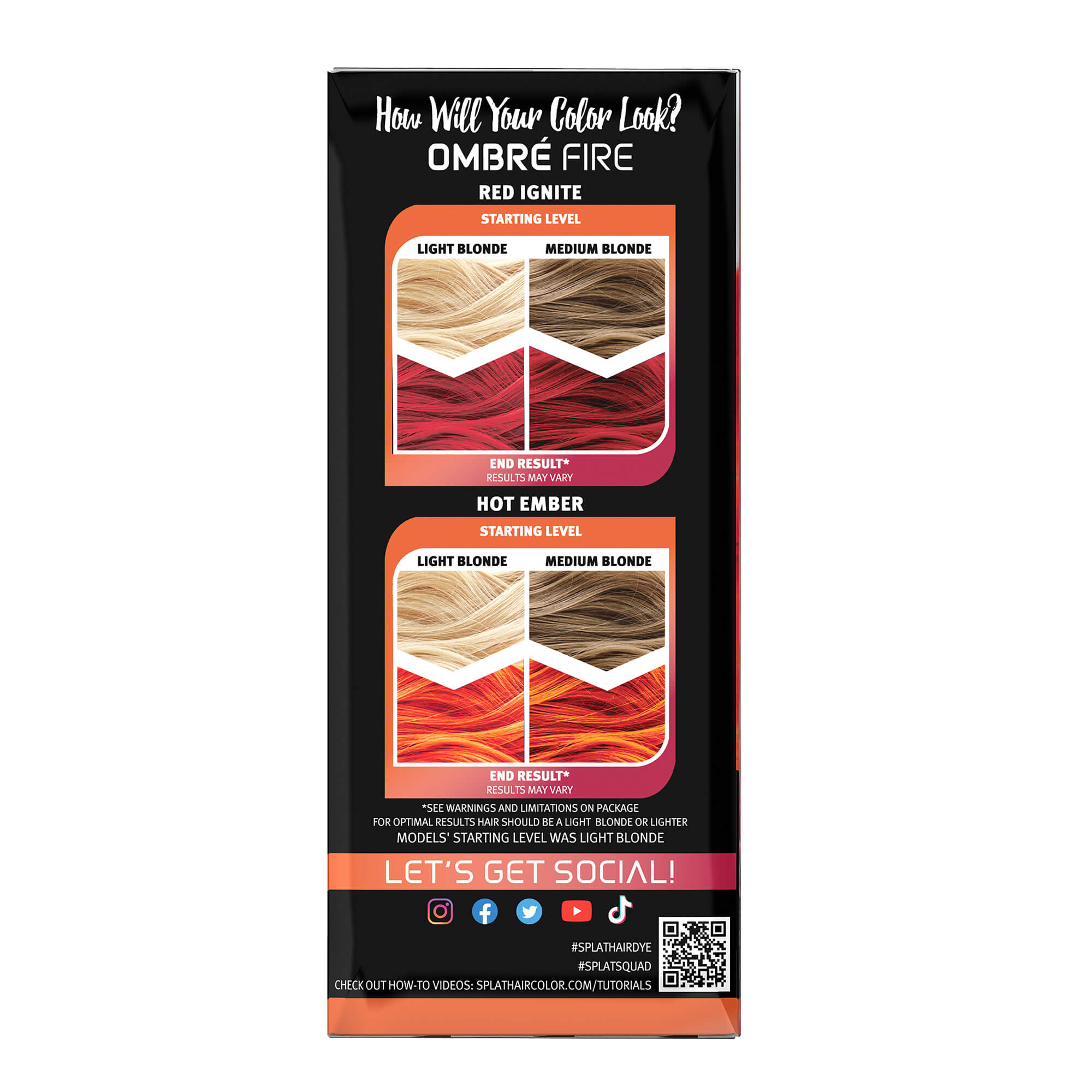 Ombre Fire: Red and Orange Semi-Permanent Hair Dye & Bleach