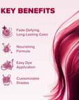 Midnight Ruby No Bleach Dark Red Semi-Permanent Hair Dye Kit