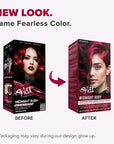 Midnight Ruby No Bleach Dark Red Semi-Permanent Hair Dye Kit
