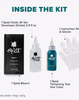Tantalizing Teal: Original Teal Semi-Permanent Hair Dye Complete Kit with Bleach