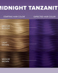 Midnight Tanzanite No Bleach Dark Purple Semi-Permanent Hair Dye Kit