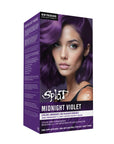 Box of Splat Midnight Violet hair color with a woman's face on the packaging.