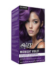 Box of Splat Midnight Violet hair color with a woman's face on the packaging.