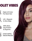 Violet Vibes: Permanent Deep Purple Hair Dye For Dark Hair