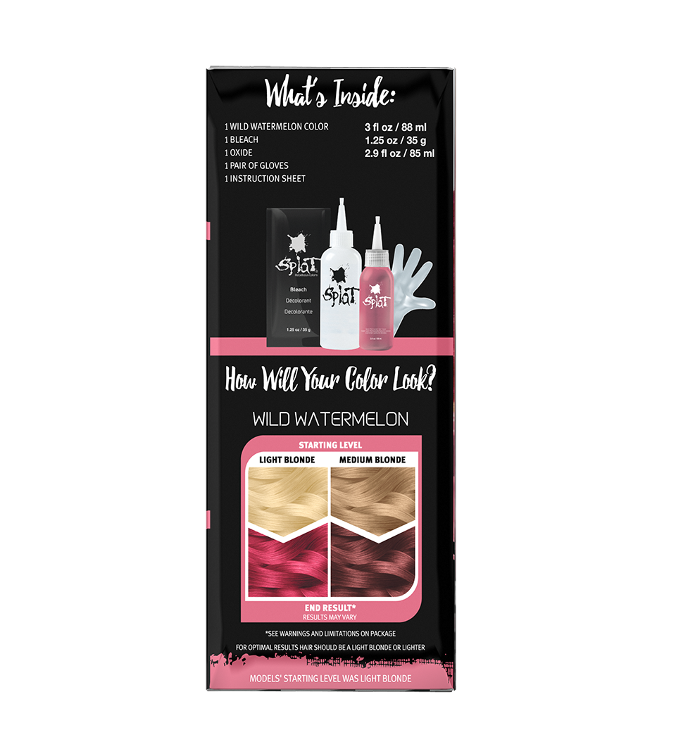 Wild Watermelon: Original Watermelon Semi - Permanent Hair Dye Complete Kit With Bleach