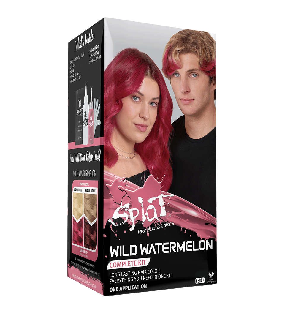 Wild Watermelon: Original Watermelon Semi - Permanent Hair Dye Complete Kit With Bleach