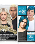 image of 2 boxes aqua rush and lightening bleach color