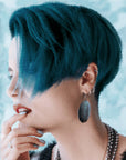 model with aqua rush lightening and bleach color