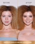 A photo of a model wearing Splat Mushroom Brown Hair Dye before and after front