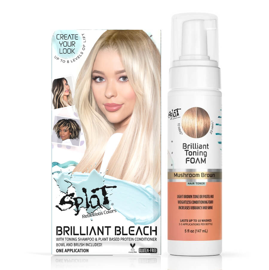 A box of Splat Hair Color's Briliant Toning Foam Mushroom Brown Hair Dye