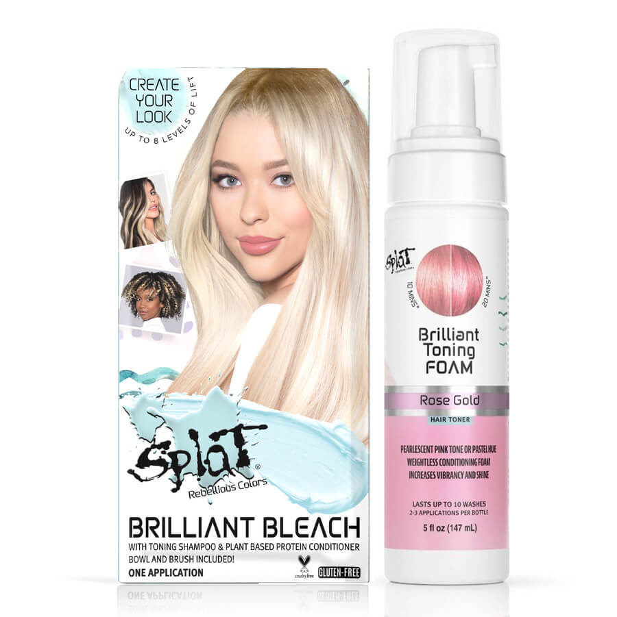 A box of Splat Hair Color's Briliant Toning Foam Rose Gold Hair Dye