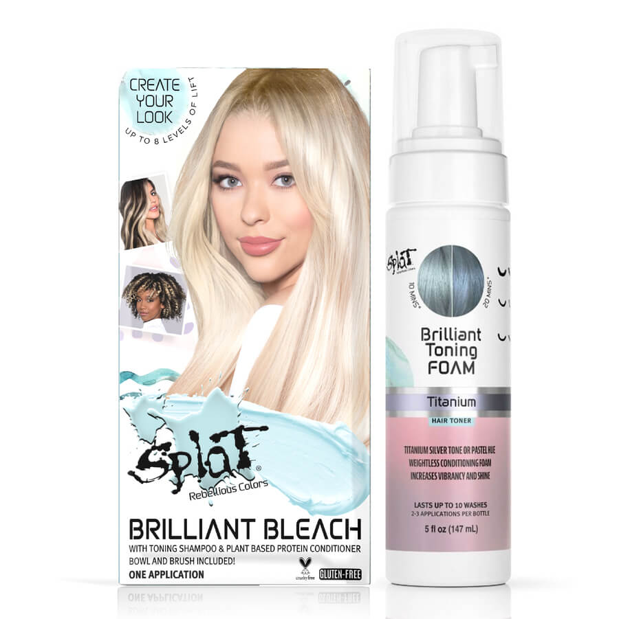 A box of Splat Hair Color's Briliant Toning Foam Titanium Hair Dye