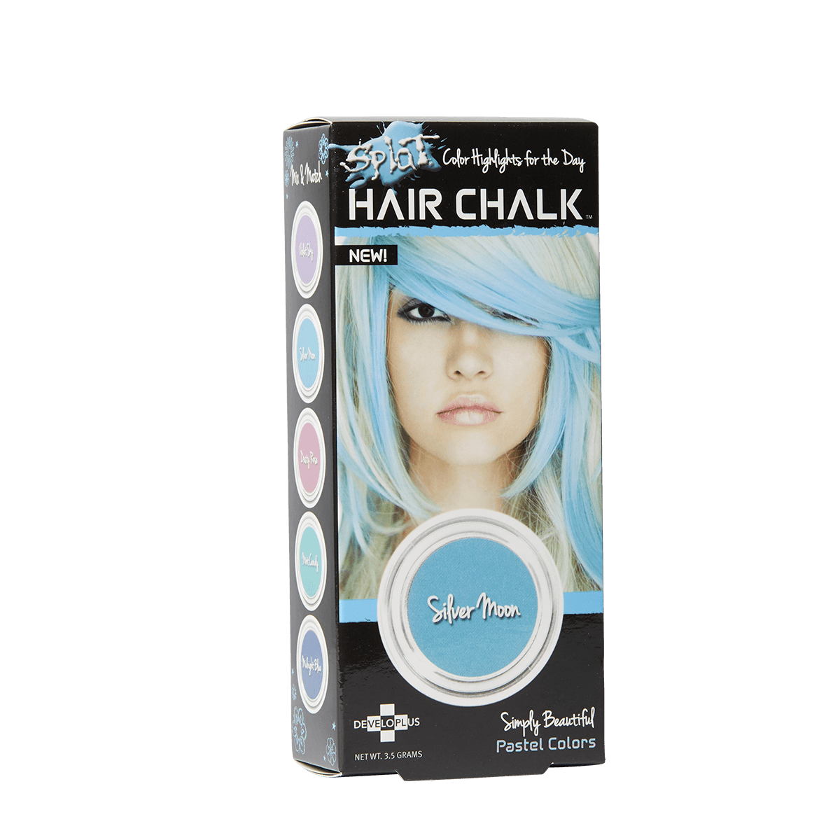 Splat Hair Chalk Silver Moon Blue Temporary Hair Color Dye