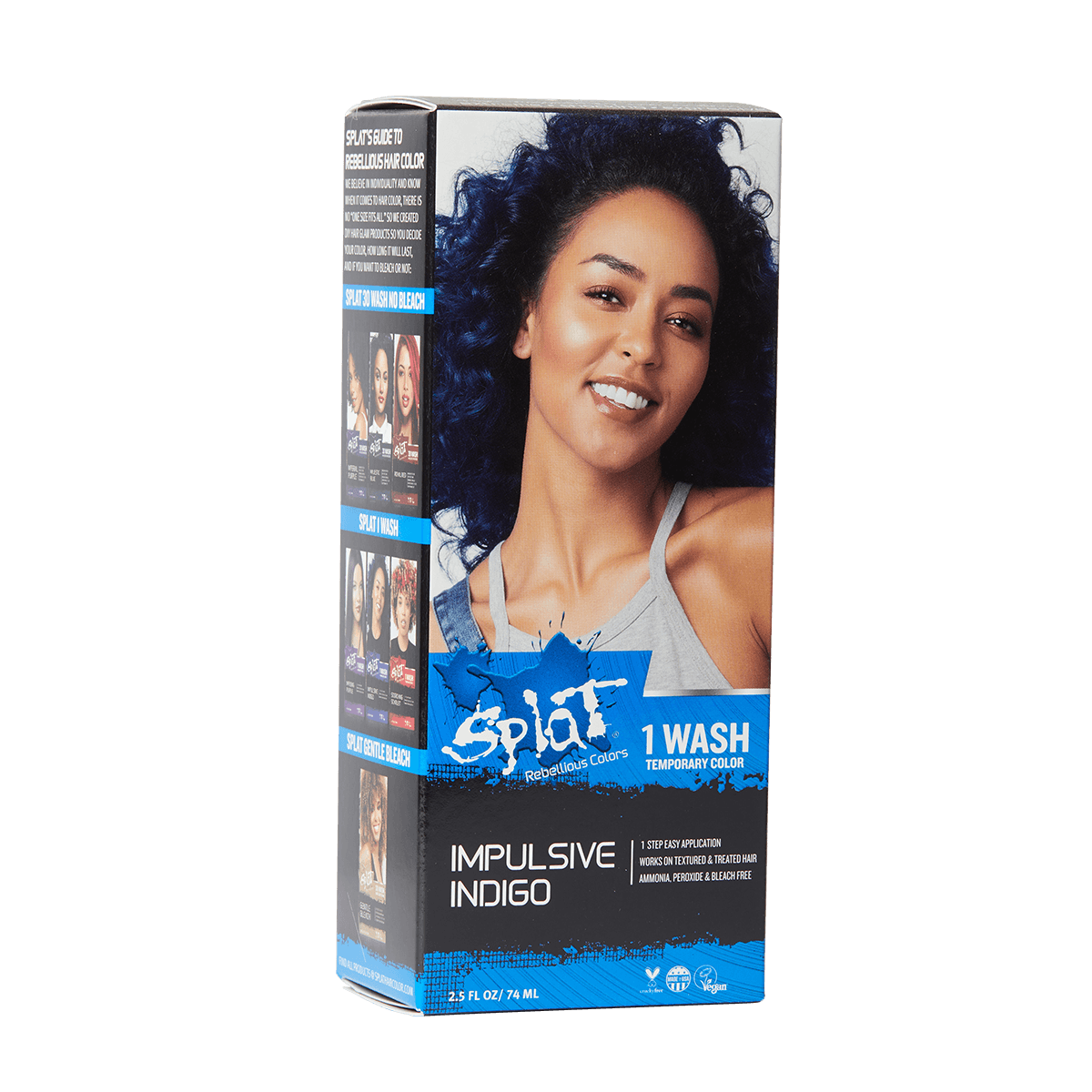 Splat 1 wash Temporary Blue Impulsive Indigo Hair Dye