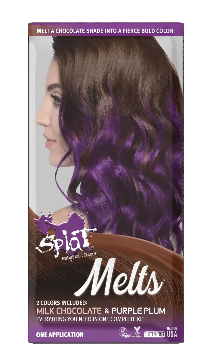 Melts Complete Kit with Bleach and 2 Semi-Permanent Colors - Milk Chocolate & Purple Plum
