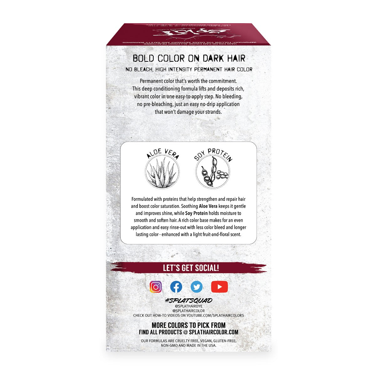 A box of Splat Hair Color's Plum Siren Hair Dye