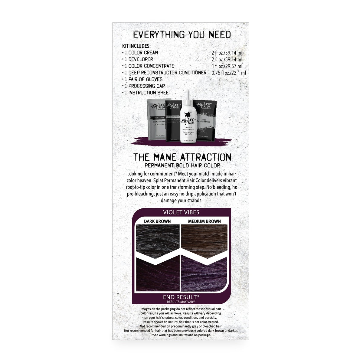 Splat Purple Permanent Hair Color Cream in Violet Vibes Double Lift